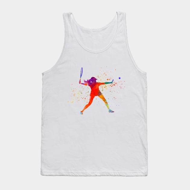 Tennis player in watercolor Tank Top by PaulrommerArt